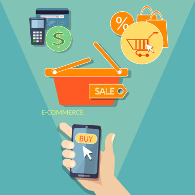 電子商務(wù)支付在線購物概念