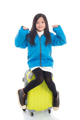 有吸引力的美丽亚洲女孩快乐准备去度假