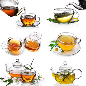 茶拼贴画图片