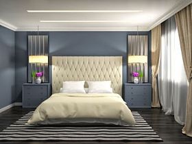 室内装饰卧室。3d 图图片