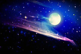 满月和星空.图片