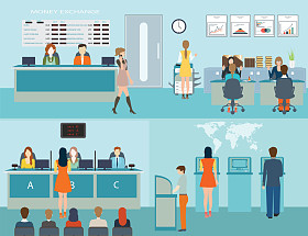 公众对金融服务的银行.照片