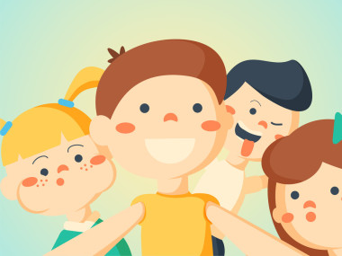 自拍照對(duì)年輕的夫婦朋友 portreit 矢量圖