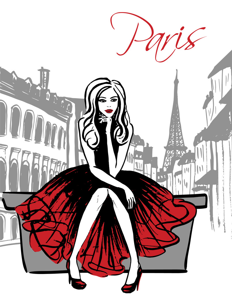 走在巴黎的女人图片