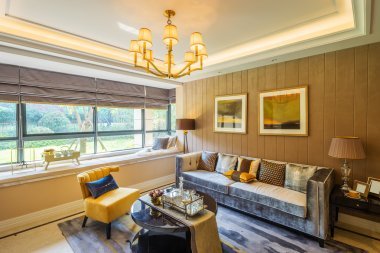 现代客厅的内部照片