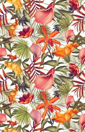 夏威夷风格的热带花卉图案