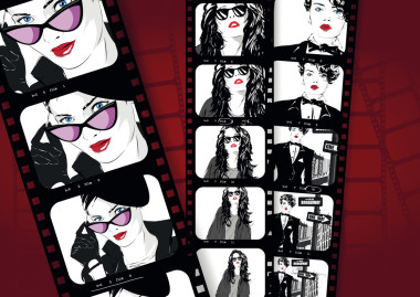 素描風格的時尚女孩