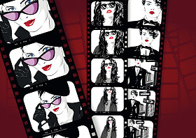 素描风格的时尚女孩