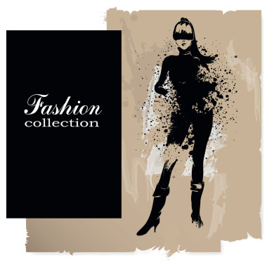 素描風(fēng)格的時(shí)尚女孩