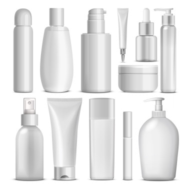 空白的化妝品包集合