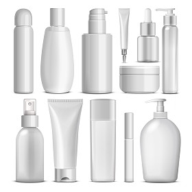 空白的化妆品包集合