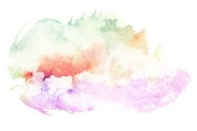 水彩插图的云