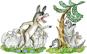 咆哮驴保卫群羊图片