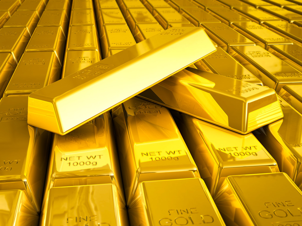 成堆的金条关门 成堆的金条关门