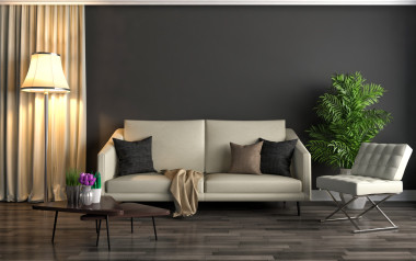 內(nèi)政部與沙發(fā)。3d 圖