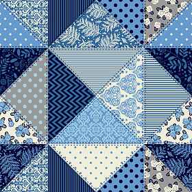 蓝色和白色装饰拼凑而成图片