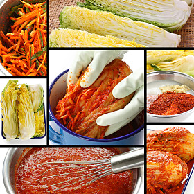 制作泡菜过程中，韩国食品图片