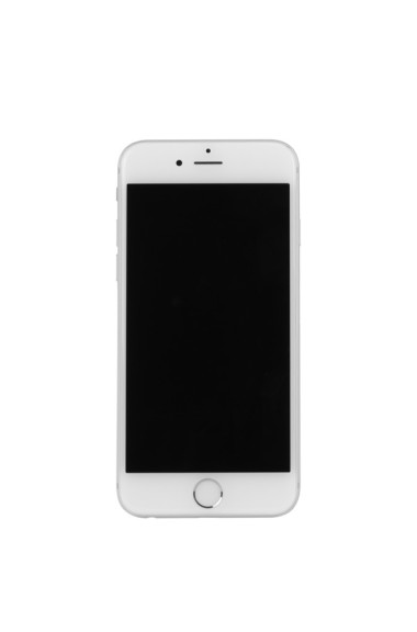 白色背景下的白色iPhone 6前視圖