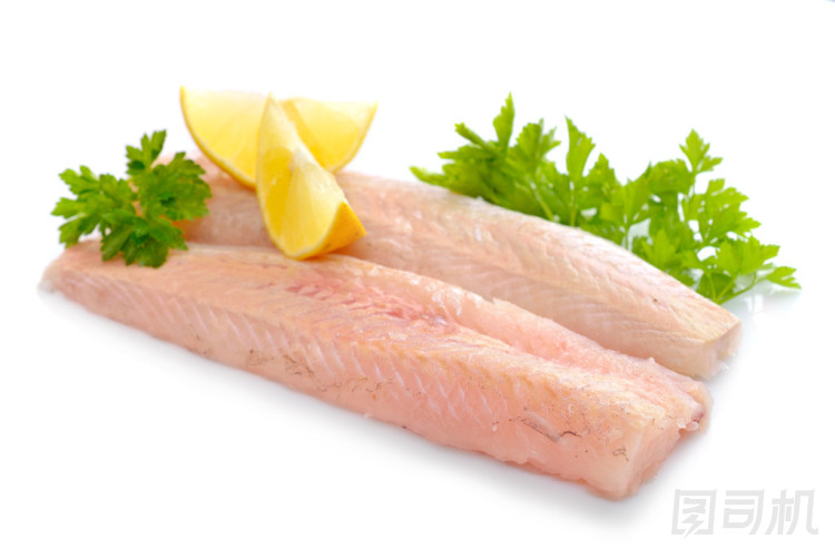 原始的鱈魚魚圓角件.圖片