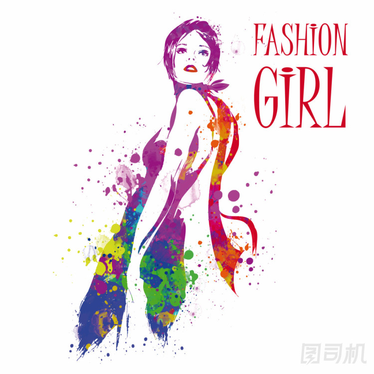 素描風(fēng)格的時尚女孩