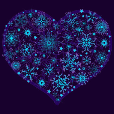 圣诞节雪心图片