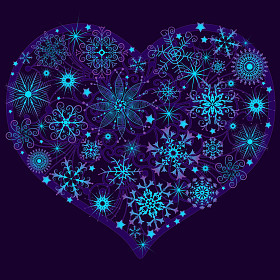 圣诞节雪心图片