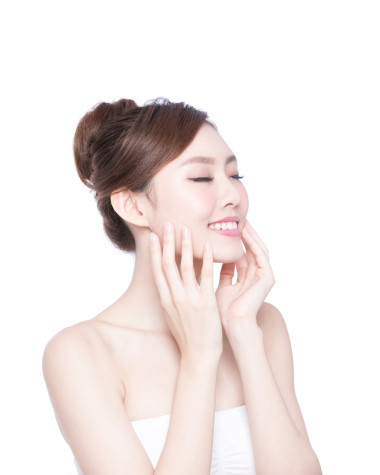 美麗的皮膚護(hù)理的女人的臉圖片