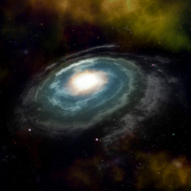 藍(lán)色螺旋星系反對的黑色空間圖片