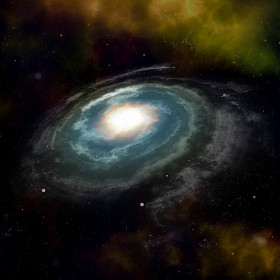 蓝色螺旋星系反对的黑色空间图片