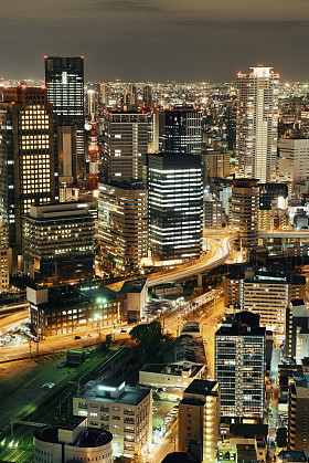 大阪的夜景天台