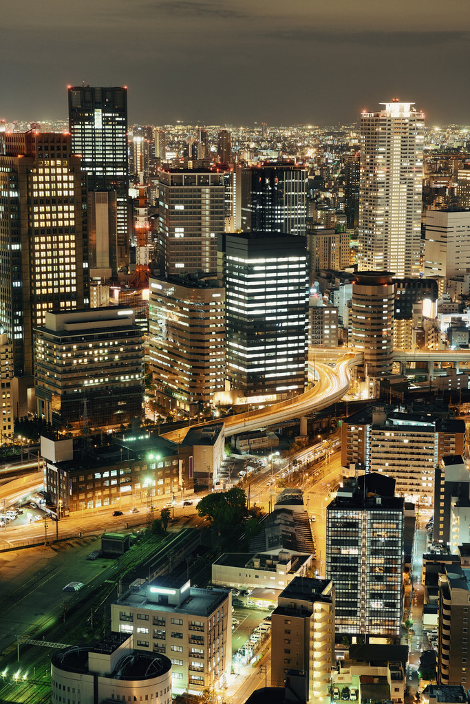 大阪的夜景天台