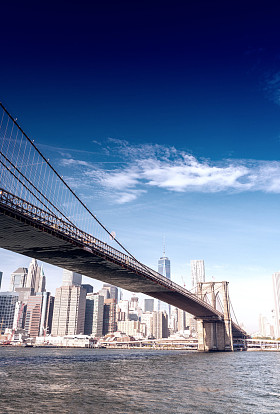 美丽的曼哈顿下城天际线。纽约的建筑