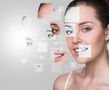 完美的女性面孔，由不同的面孔