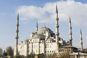 蓝色清真寺，(sultanahmet 清真寺），伊斯坦布尔土耳其