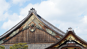 在日本大阪举行的二条城乔城堡的历史建筑细