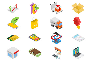 等距销售图标集图片