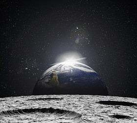 从月球表面对宇宙的认识。抽象的说明