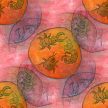 無縫的跳蚤寄生蟲抽象藝術水彩手工壁紙紋理