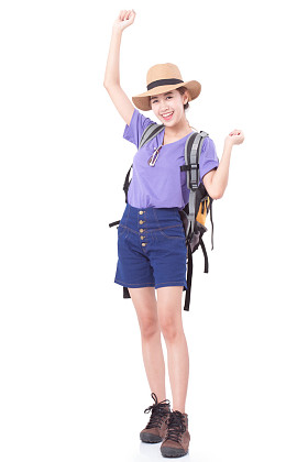 年轻女孩旅游