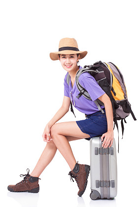 年轻女孩旅游图片