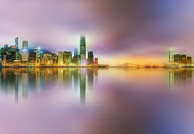 Hong 港和金融区全景图图片