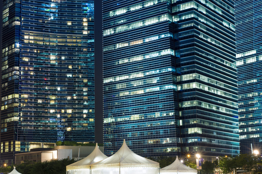 夜晚的城市新加坡