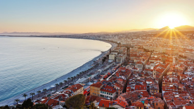 在法國(guó)里維埃拉摩納哥海岸照片