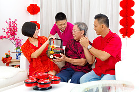 幸福的亚洲家庭照片