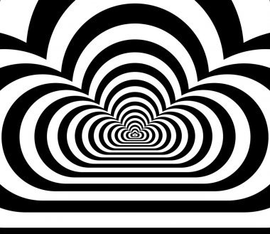 同心的抽象符号，云-光学、 视觉错觉