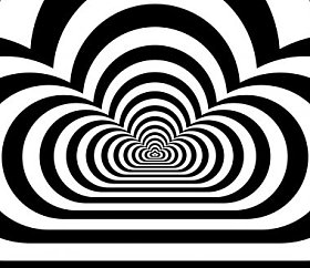 同心的抽象符号，云-光学、 视觉错觉