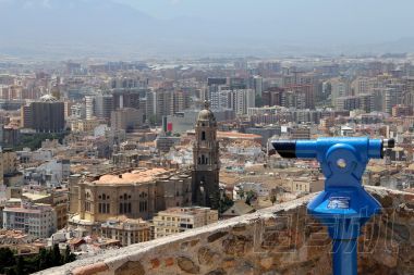 在西安大路，西班牙的馬拉加。這座城市的鳥瞰圖