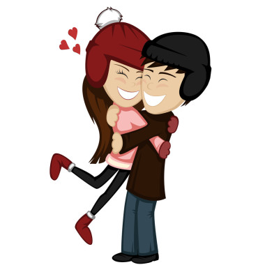 冬天擁抱 (可愛夫婦)