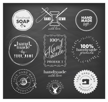 手制標簽、 徽章及設計元素的復古風