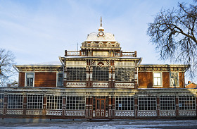 俄罗斯梁赞市古老的木雕建筑